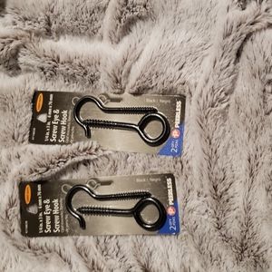 Screw eye and hook set of two